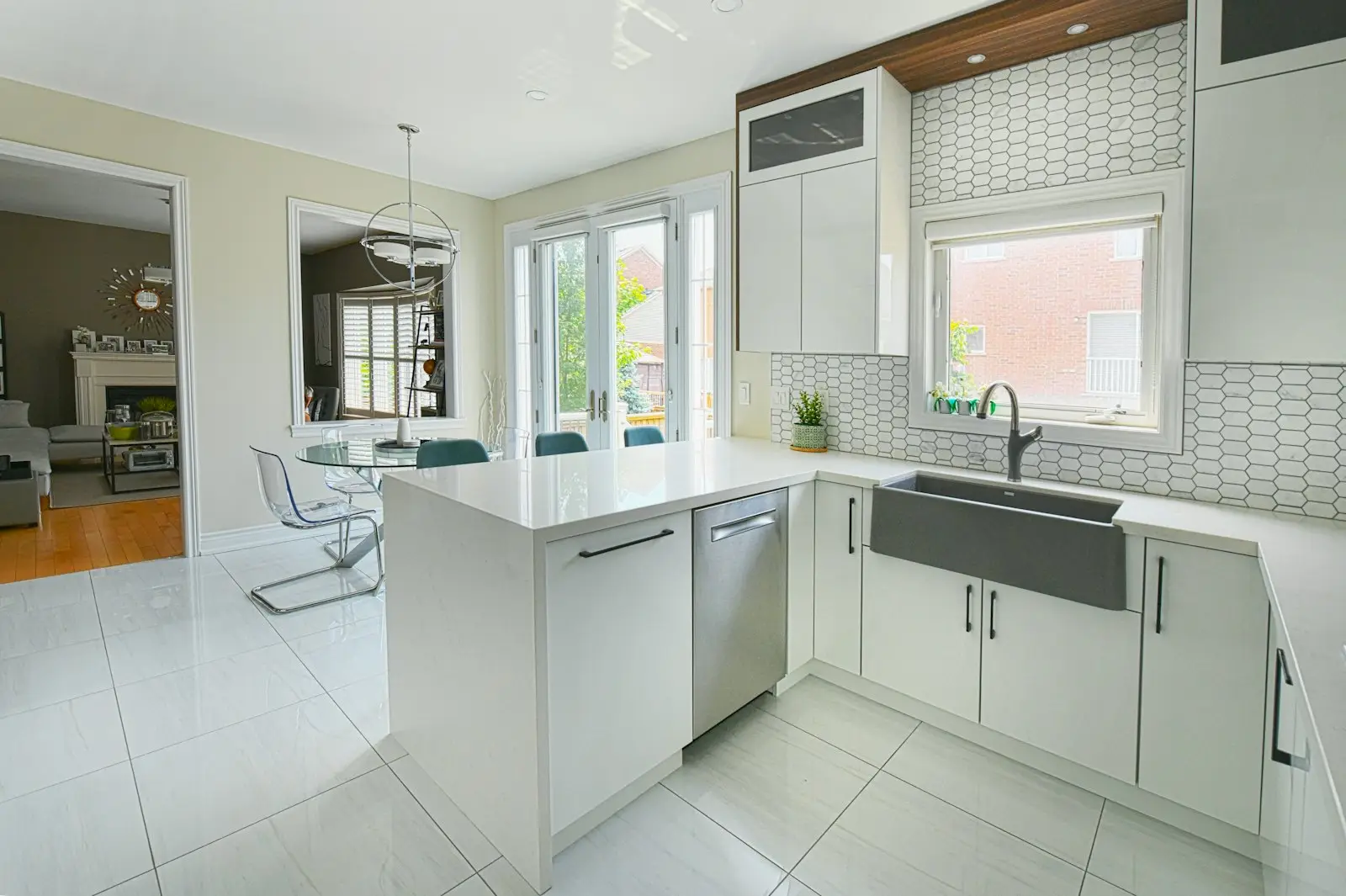 A bright residential kitchen with cabinets and counters. Boca Raton.
