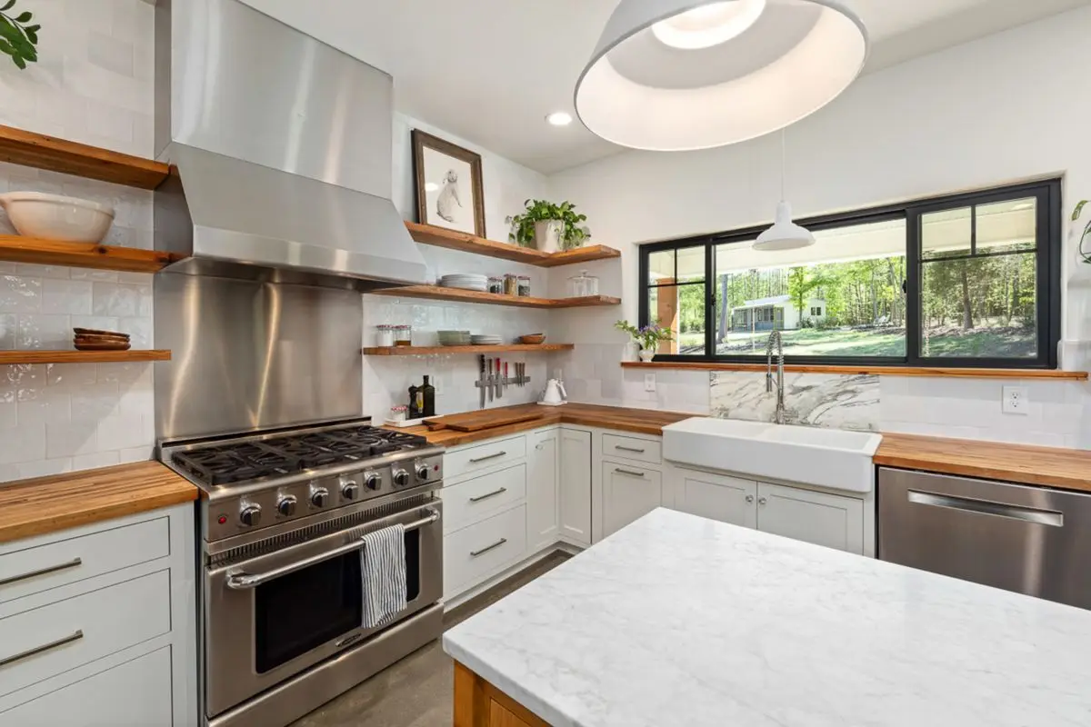 A bright residential kitchen with cabinets and counters. Boca Raton.