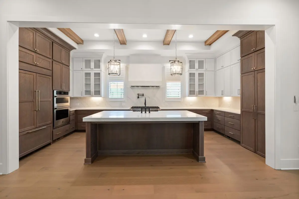 A bright residential kitchen with cabinets and counters. Boca Raton.